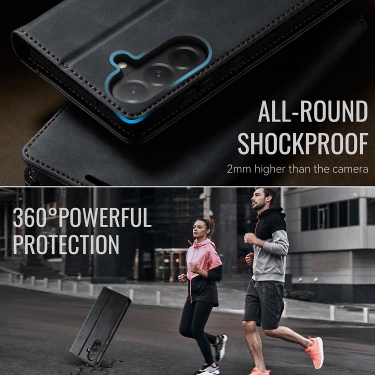 For Samsung Galaxy A17 CaseMe 033 Calf Leather Lining Microfibre RFID Blocking Phone Case
