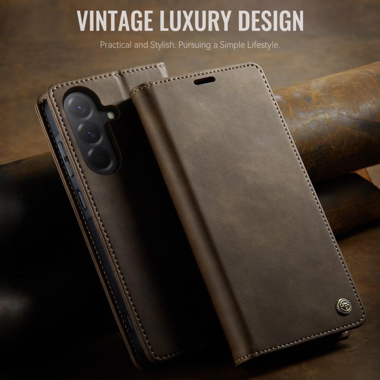 For Samsung Galaxy A17 CaseMe 033 Calf Leather Lining Microfibre RFID Blocking Phone Case