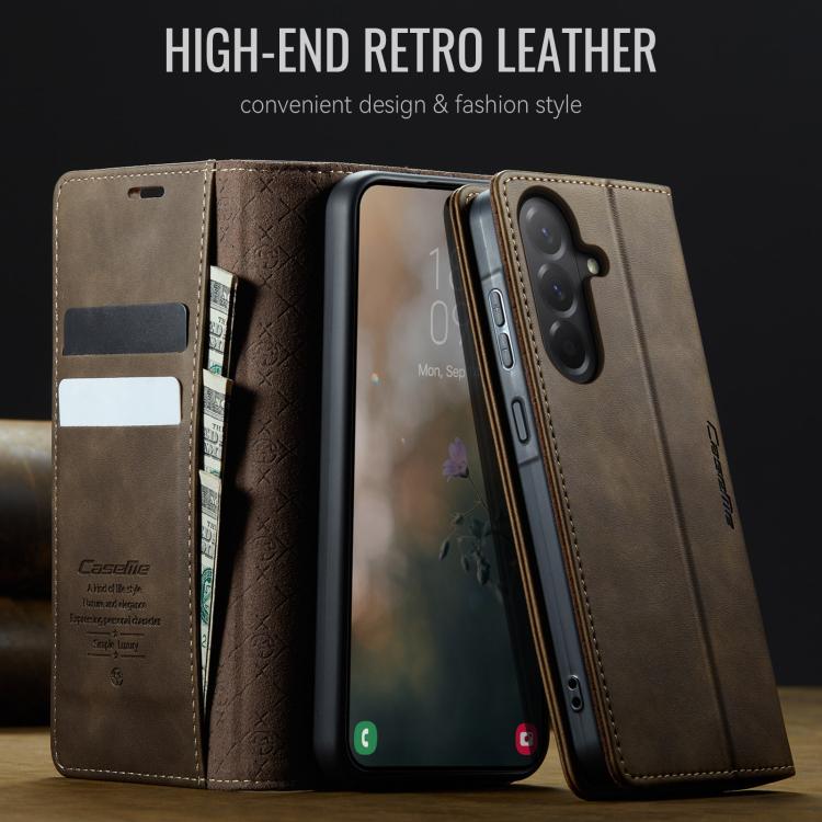For Samsung Galaxy A17 CaseMe 033 Calf Leather Lining Microfibre RFID Blocking Phone Case