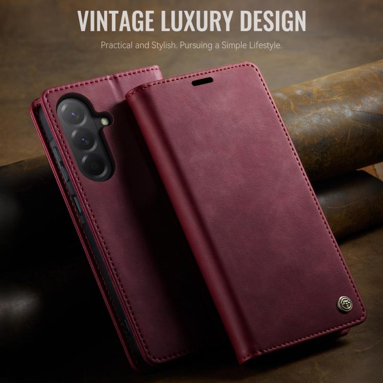 For Samsung Galaxy A17 CaseMe 033 Calf Leather Lining Microfibre RFID Blocking Phone Case