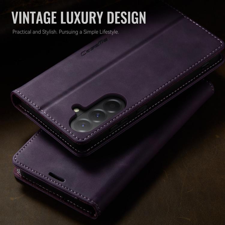 For Samsung Galaxy A17 CaseMe 033 Calf Leather Lining Microfibre RFID Blocking Phone Case