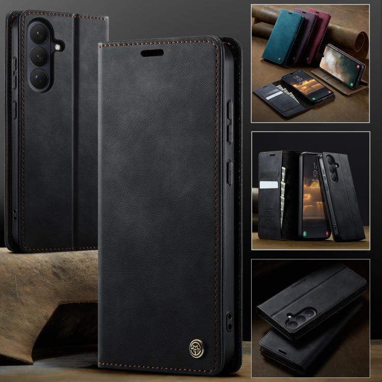 For Galaxy S26 5G CaseMe 033 Calf Leather Lining Microfibre RFID Blocking Phone Case