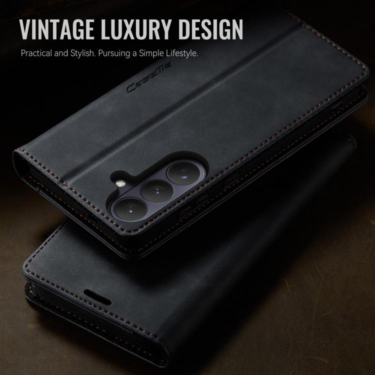 For Galaxy S26 5G CaseMe 033 Calf Leather Lining Microfibre RFID Blocking Phone Case