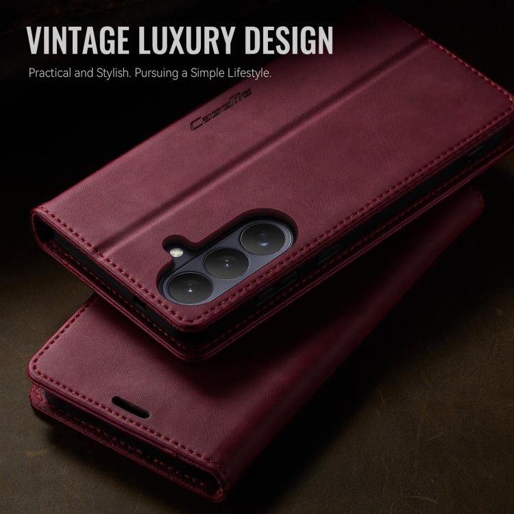 For Galaxy S26 5G CaseMe 033 Calf Leather Lining Microfibre RFID Blocking Phone Case