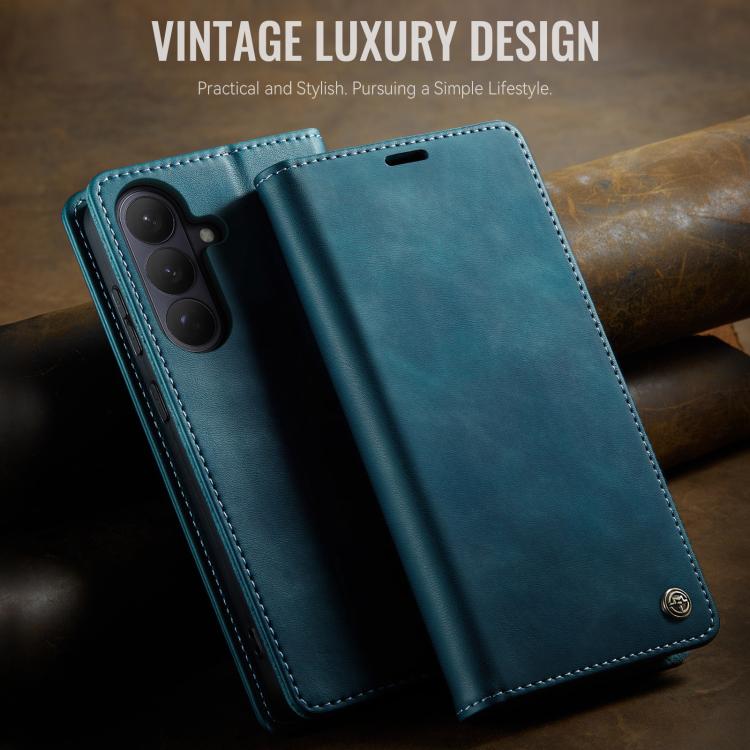 For Galaxy S26 5G CaseMe 033 Calf Leather Lining Microfibre RFID Blocking Phone Case