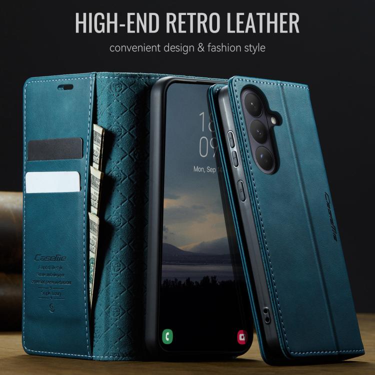 For Galaxy S26 5G CaseMe 033 Calf Leather Lining Microfibre RFID Blocking Phone Case
