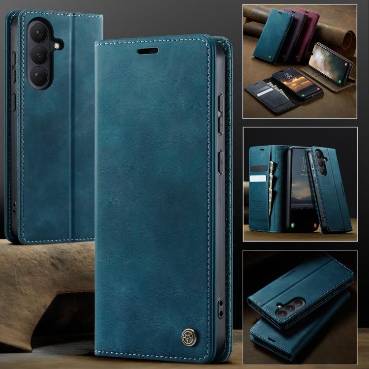 For Galaxy S26 5G CaseMe 033 Calf Leather Lining Microfibre RFID Blocking Phone Case