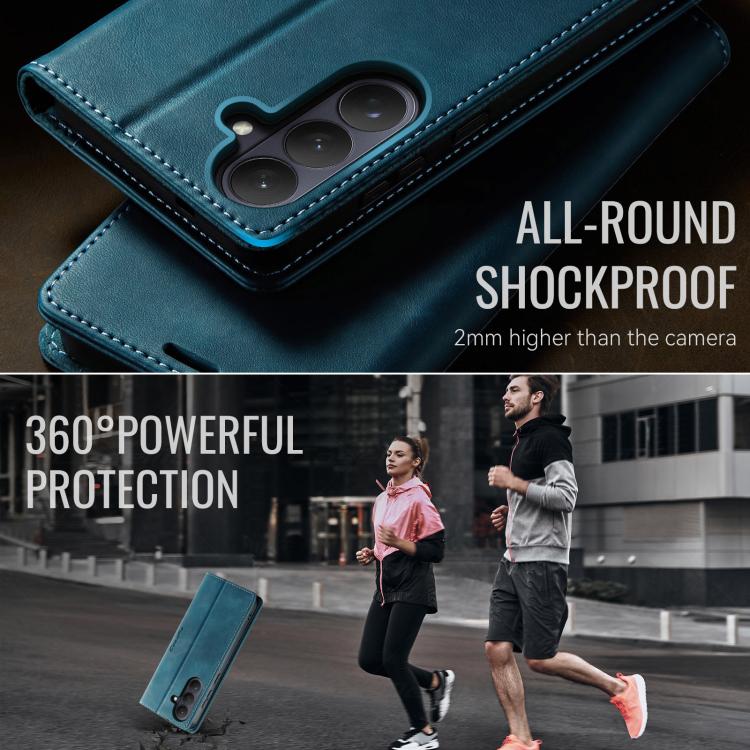 For Galaxy S26 5G CaseMe 033 Calf Leather Lining Microfibre RFID Blocking Phone Case