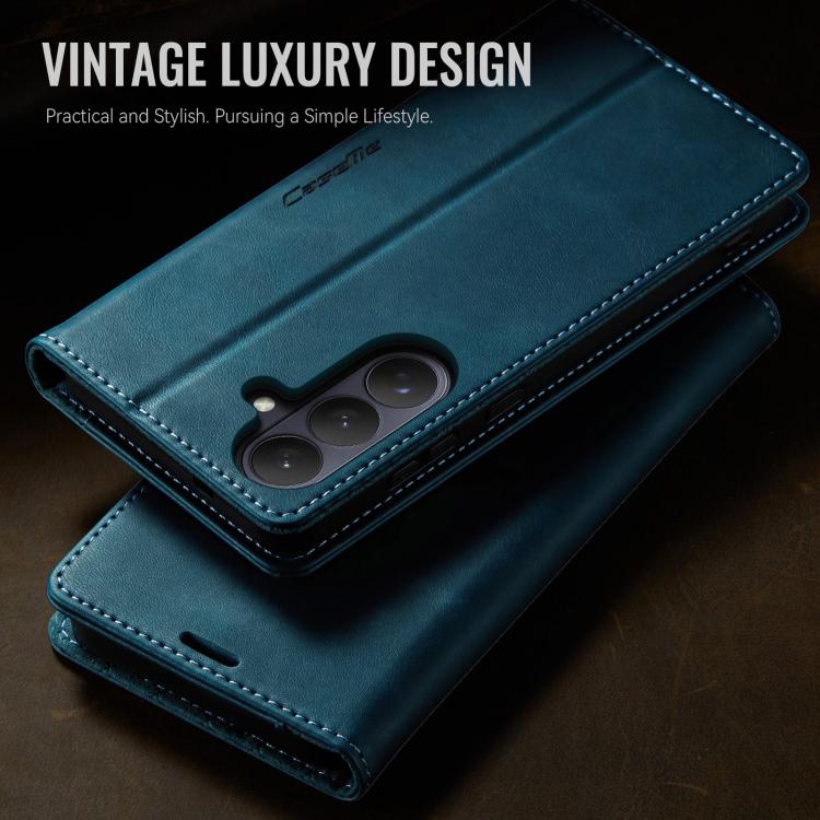 For Galaxy S26 5G CaseMe 033 Calf Leather Lining Microfibre RFID Blocking Phone Case