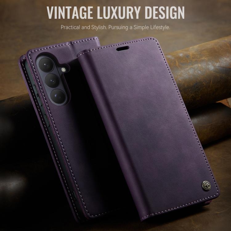 For Galaxy S26 5G CaseMe 033 Calf Leather Lining Microfibre RFID Blocking Phone Case
