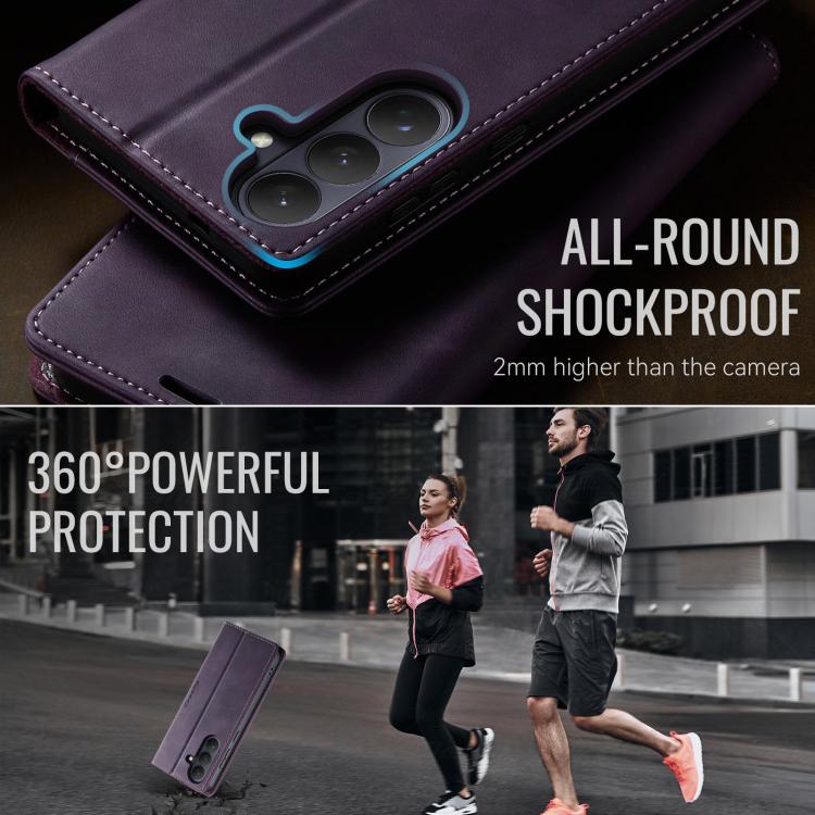 For Galaxy S26 5G CaseMe 033 Calf Leather Lining Microfibre RFID Blocking Phone Case
