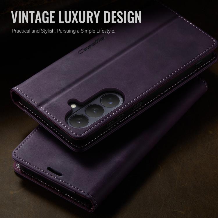 For Galaxy S26 5G CaseMe 033 Calf Leather Lining Microfibre RFID Blocking Phone Case