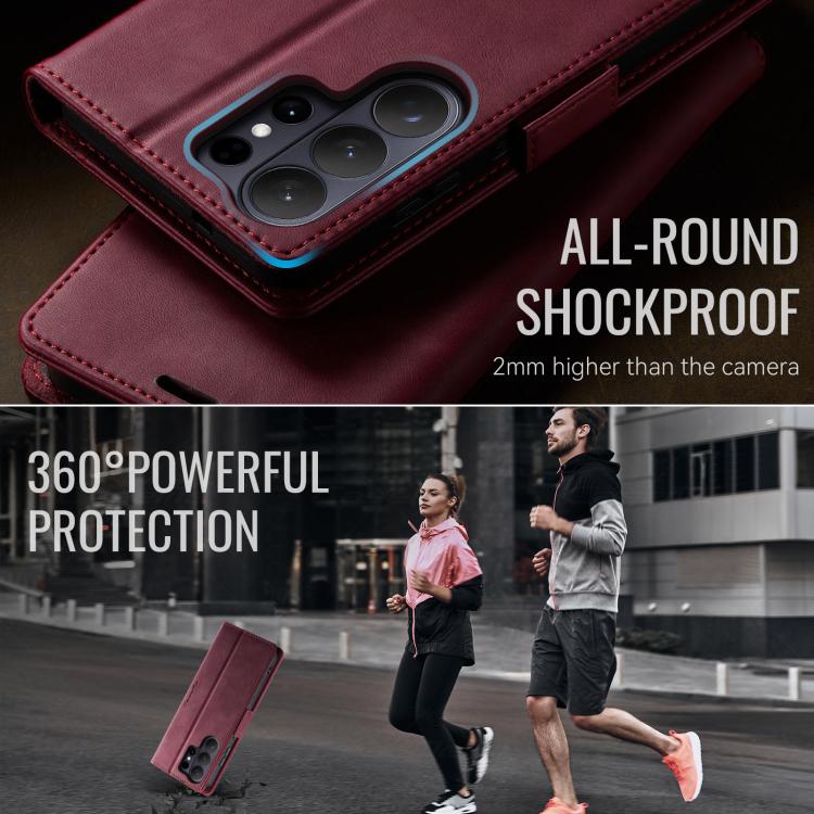 For Galaxy S26 Ultra 5G CaseMe 033 Calf Leather Lining Microfibre RFID Blocking Phone Case