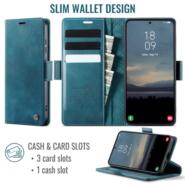 For Galaxy S26 Ultra 5G CaseMe 033 Calf Leather Lining Microfibre RFID Blocking Phone Case