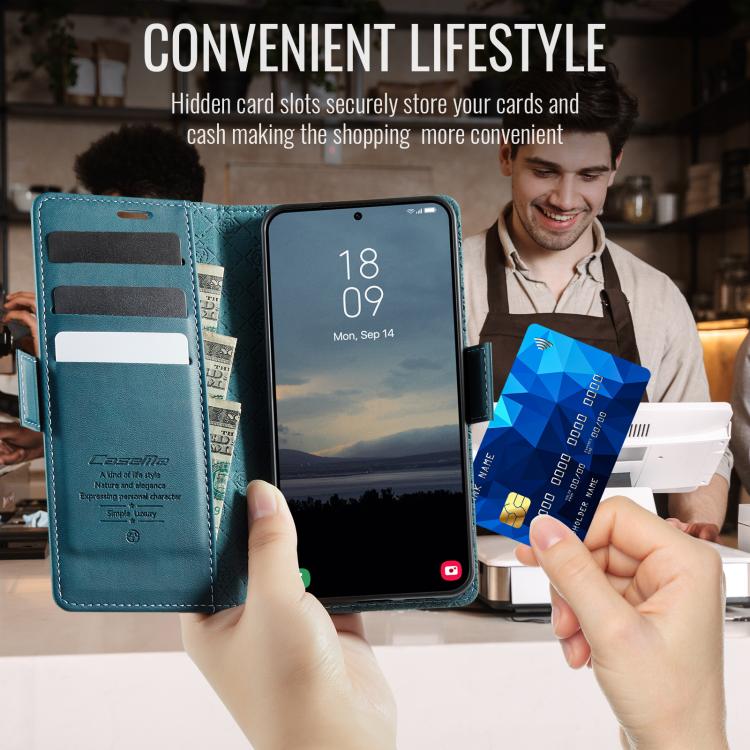 For Galaxy S26 Ultra 5G CaseMe 033 Calf Leather Lining Microfibre RFID Blocking Phone Case