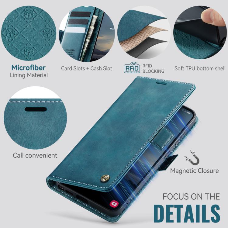 For Galaxy S26 Ultra 5G CaseMe 033 Calf Leather Lining Microfibre RFID Blocking Phone Case