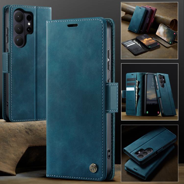 For Galaxy S26 Ultra 5G CaseMe 033 Calf Leather Lining Microfibre RFID Blocking Phone Case