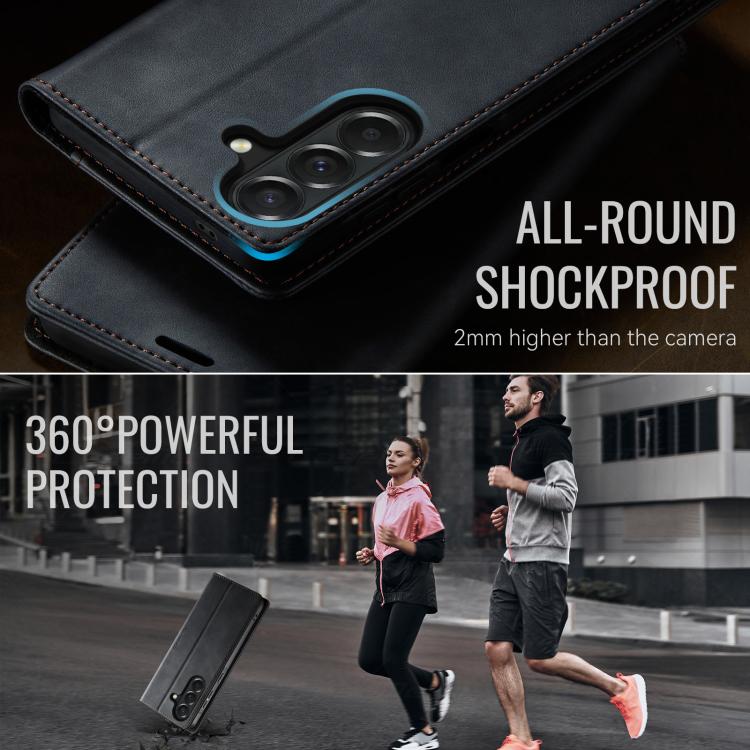 For Galaxy A57 5G CaseMe 033 Calf Leather Lining Microfibre RFID Blocking Phone Case