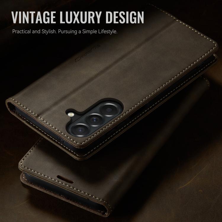 For Galaxy A57 5G CaseMe 033 Calf Leather Lining Microfibre RFID Blocking Phone Case