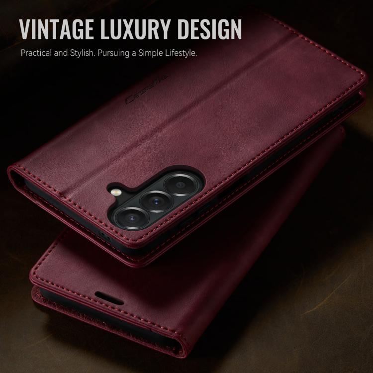 For Galaxy A57 5G CaseMe 033 Calf Leather Lining Microfibre RFID Blocking Phone Case