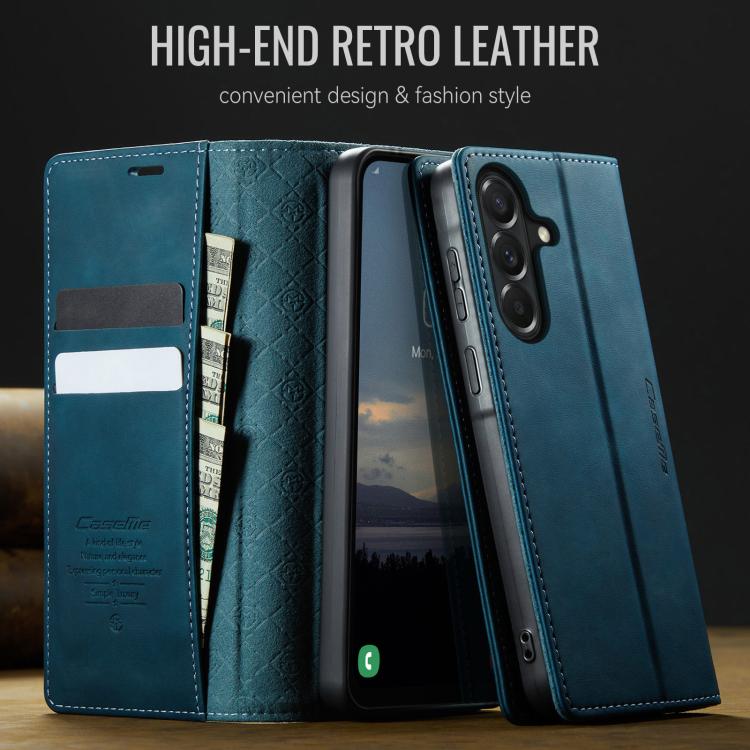 For Galaxy A57 5G CaseMe 033 Calf Leather Lining Microfibre RFID Blocking Phone Case