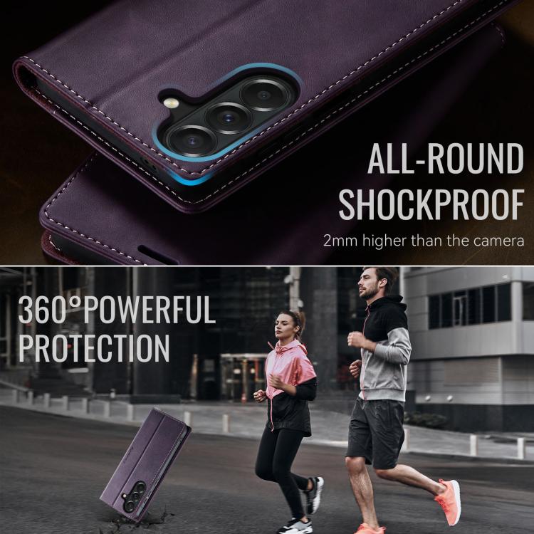 For Galaxy A57 5G CaseMe 033 Calf Leather Lining Microfibre RFID Blocking Phone Case
