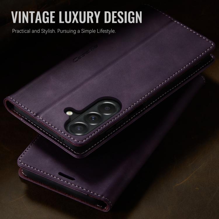 For Galaxy A57 5G CaseMe 033 Calf Leather Lining Microfibre RFID Blocking Phone Case