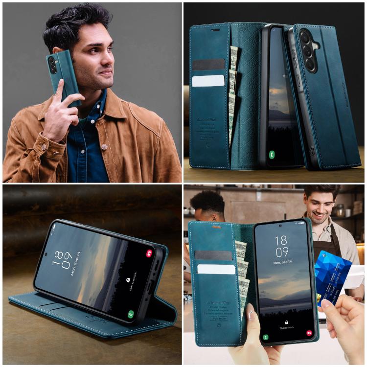 For Galaxy A37 5G CaseMe 033 Calf Leather Lining Microfibre RFID Blocking Phone Case