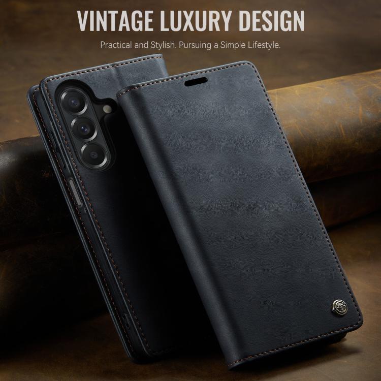 For Galaxy A27 5G CaseMe 033 Calf Leather Lining Microfibre RFID Blocking Phone Case
