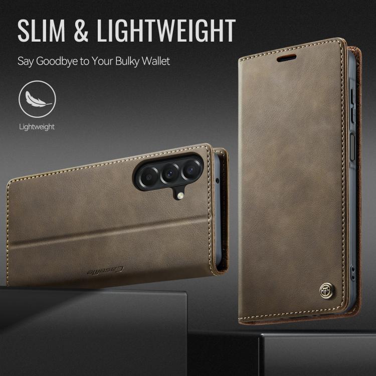 For Galaxy A27 5G CaseMe 033 Calf Leather Lining Microfibre RFID Blocking Phone Case