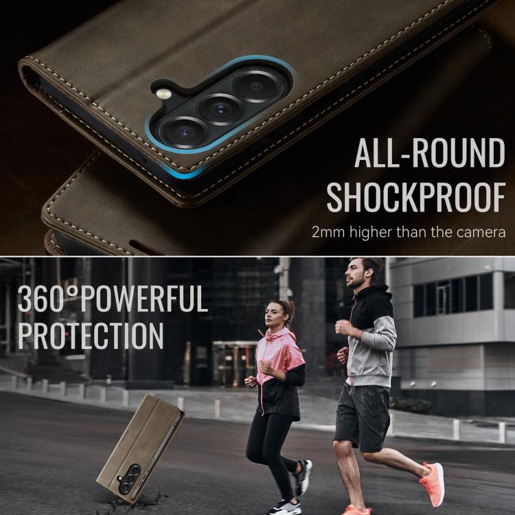For Galaxy A27 5G CaseMe 033 Calf Leather Lining Microfibre RFID Blocking Phone Case