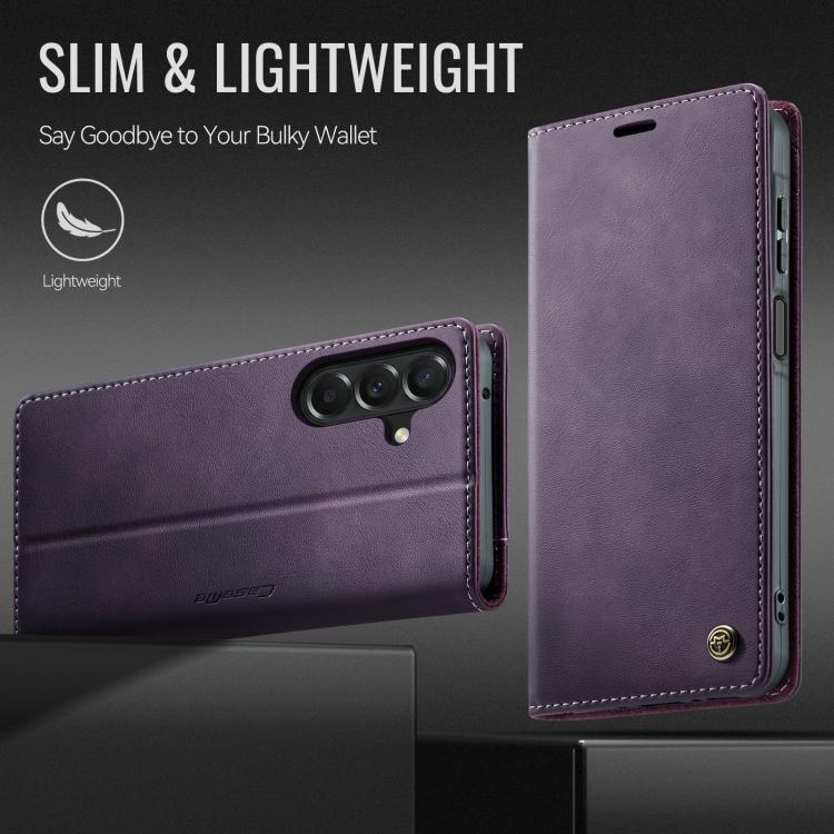 For Galaxy A27 5G CaseMe 033 Calf Leather Lining Microfibre RFID Blocking Phone Case