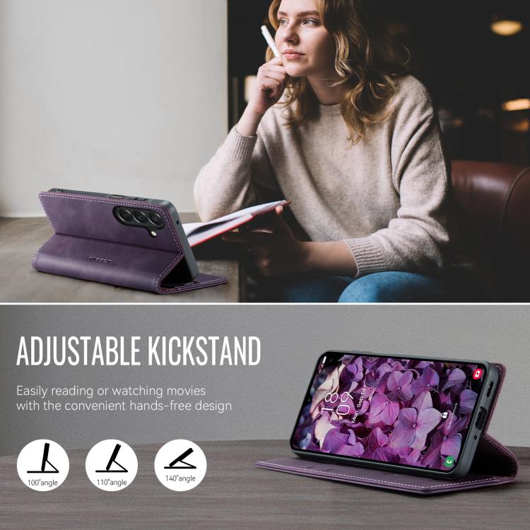 For Galaxy A27 5G CaseMe 033 Calf Leather Lining Microfibre RFID Blocking Phone Case