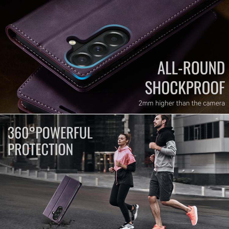 For Galaxy A27 5G CaseMe 033 Calf Leather Lining Microfibre RFID Blocking Phone Case
