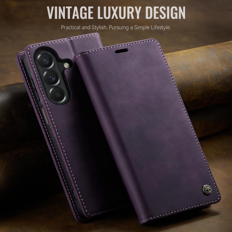 For Galaxy A27 5G CaseMe 033 Calf Leather Lining Microfibre RFID Blocking Phone Case