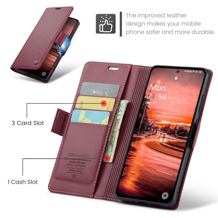 For OnePlus 12 CaseMe 023 Butterfly Buckle Litchi Texture RFID Anti-theft Leather Phone Case