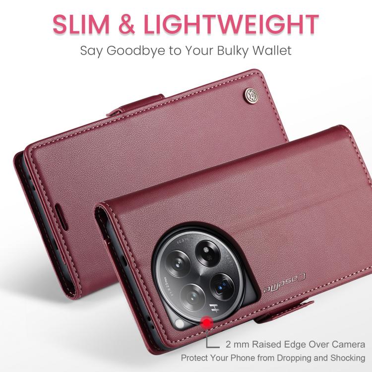 For OnePlus 12 CaseMe 023 Butterfly Buckle Litchi Texture RFID Anti-theft Leather Phone Case
