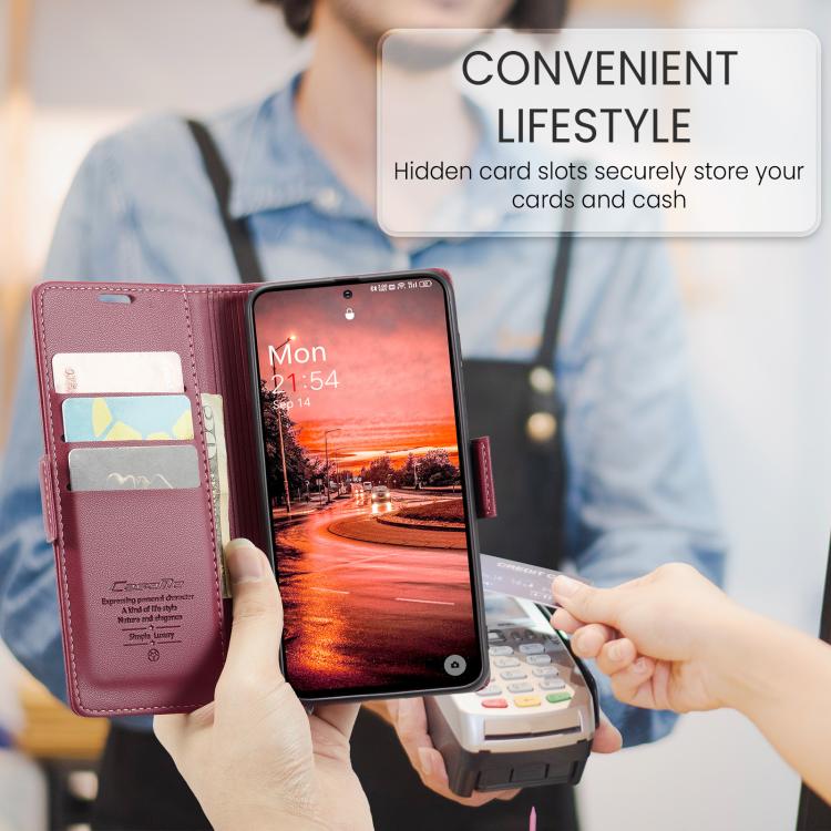 For OnePlus 12 CaseMe 023 Butterfly Buckle Litchi Texture RFID Anti-theft Leather Phone Case