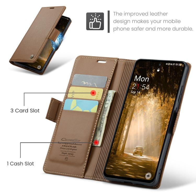For OnePlus 12 CaseMe 023 Butterfly Buckle Litchi Texture RFID Anti-theft Leather Phone Case