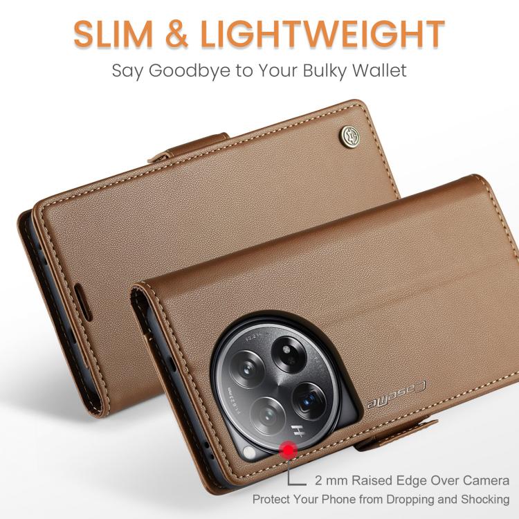 For OnePlus 12 CaseMe 023 Butterfly Buckle Litchi Texture RFID Anti-theft Leather Phone Case