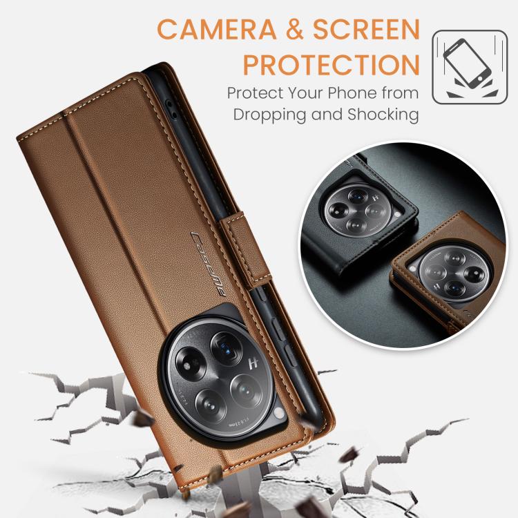 For OnePlus 12 CaseMe 023 Butterfly Buckle Litchi Texture RFID Anti-theft Leather Phone Case