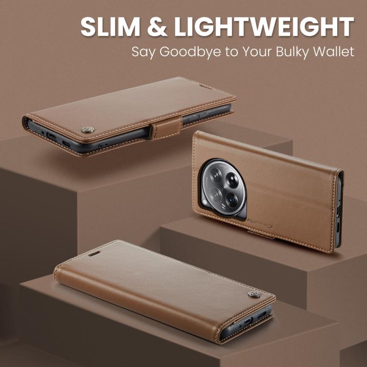 For OnePlus 12 CaseMe 023 Butterfly Buckle Litchi Texture RFID Anti-theft Leather Phone Case