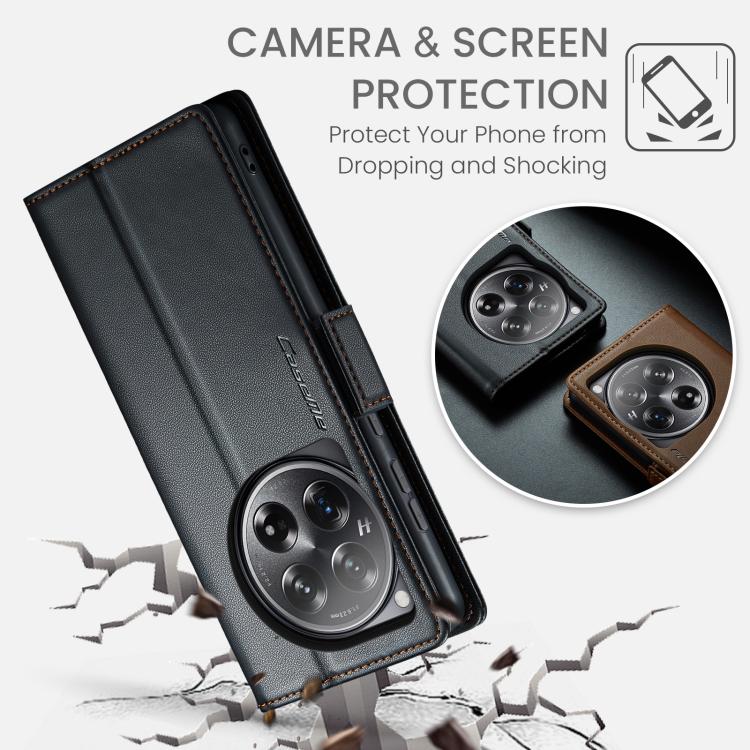 For OnePlus 12 CaseMe 023 Butterfly Buckle Litchi Texture RFID Anti-theft Leather Phone Case
