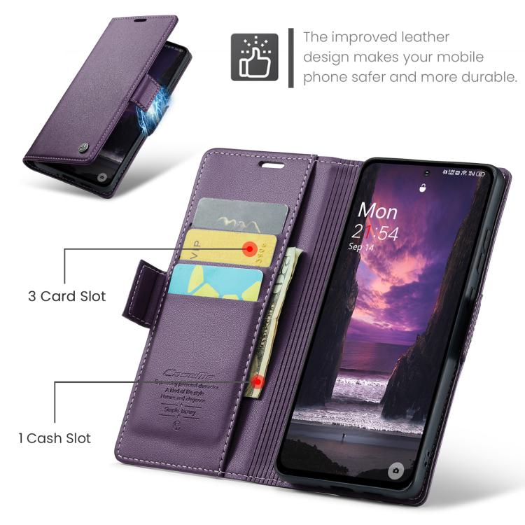 For OnePlus 12 CaseMe 023 Butterfly Buckle Litchi Texture RFID Anti-theft Leather Phone Case