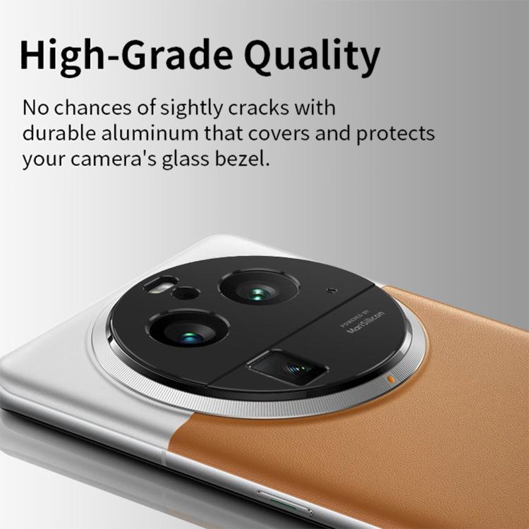 For OPPO Find X6 Kalebol Black Metal Hollow Lens Protection Ring