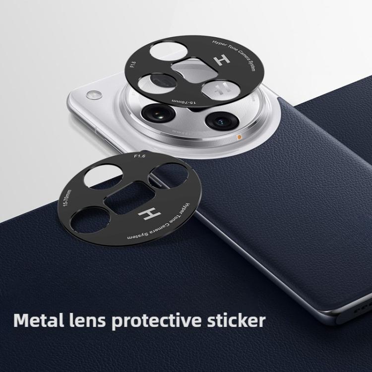 For OPPO Find X7 Kalebol Black Metal Hollow Lens Protection Ring