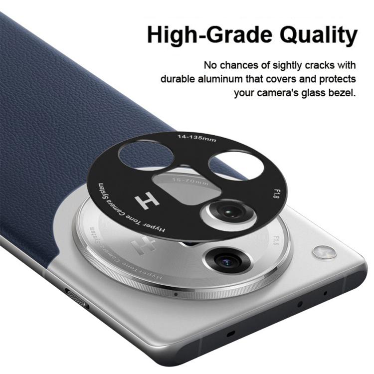 For OPPO Find X7 Kalebol Black Metal Hollow Lens Protection Ring