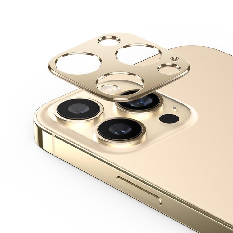For iPhone 14 Pro Kalebol Metal Hollow Lens Protection Ring - Gold