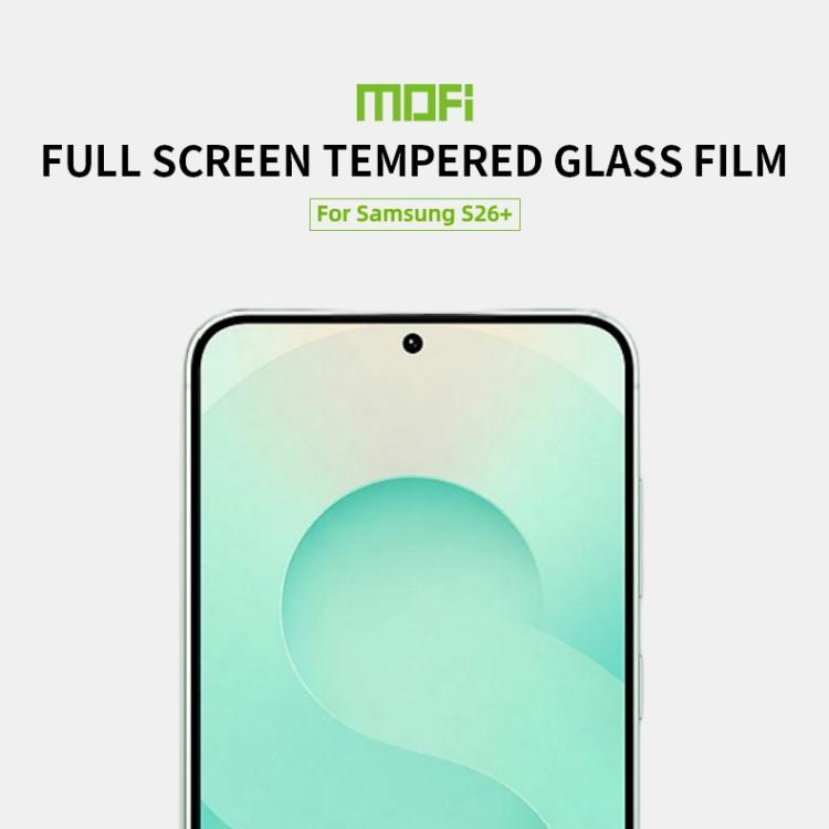 For Galaxy S26+ 5G Unlock MOFI 9H 2.5D Full Screen Tempered Glass Film - Black
