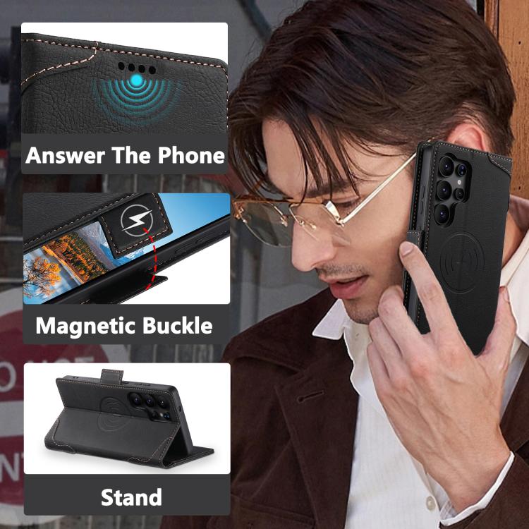 For Samsung Galaxy S23 Ultra 5G SUTENI J07 Multifunctional Horizontal Flip Magsafe Leather Phone Case